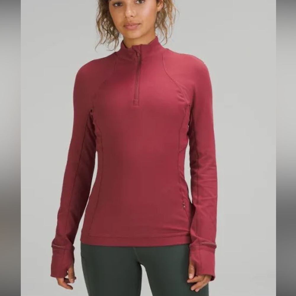 Lululemon Rulu Run long sleeve half zip size 6 NEW without tags - Mulled Wine